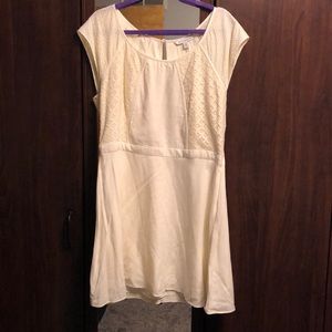 Cream dress with lace detail